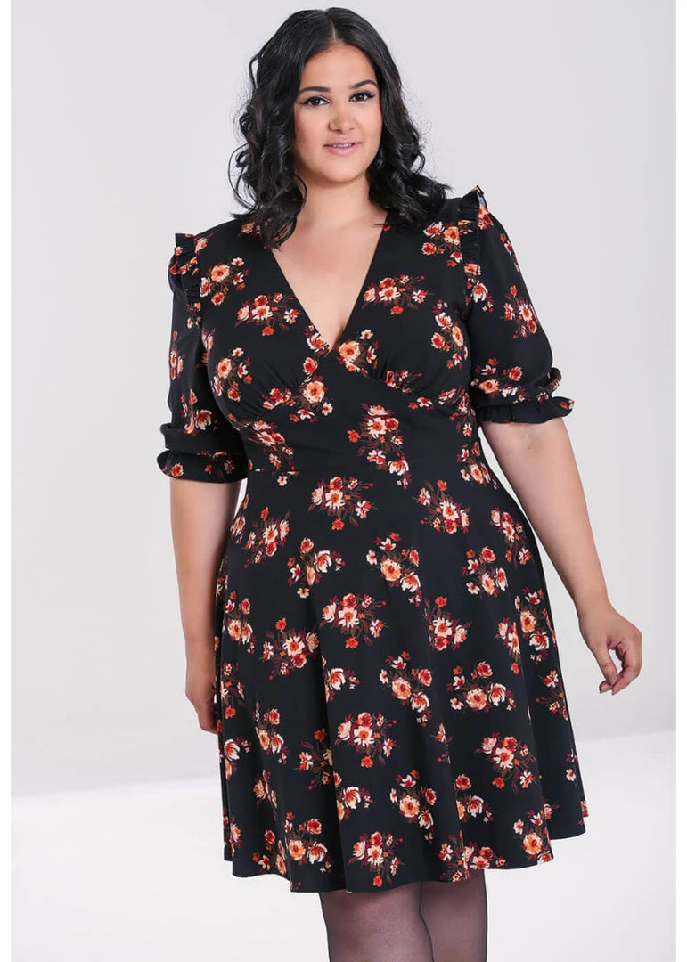 Hell Bunny Orla 40's Dress Black New In