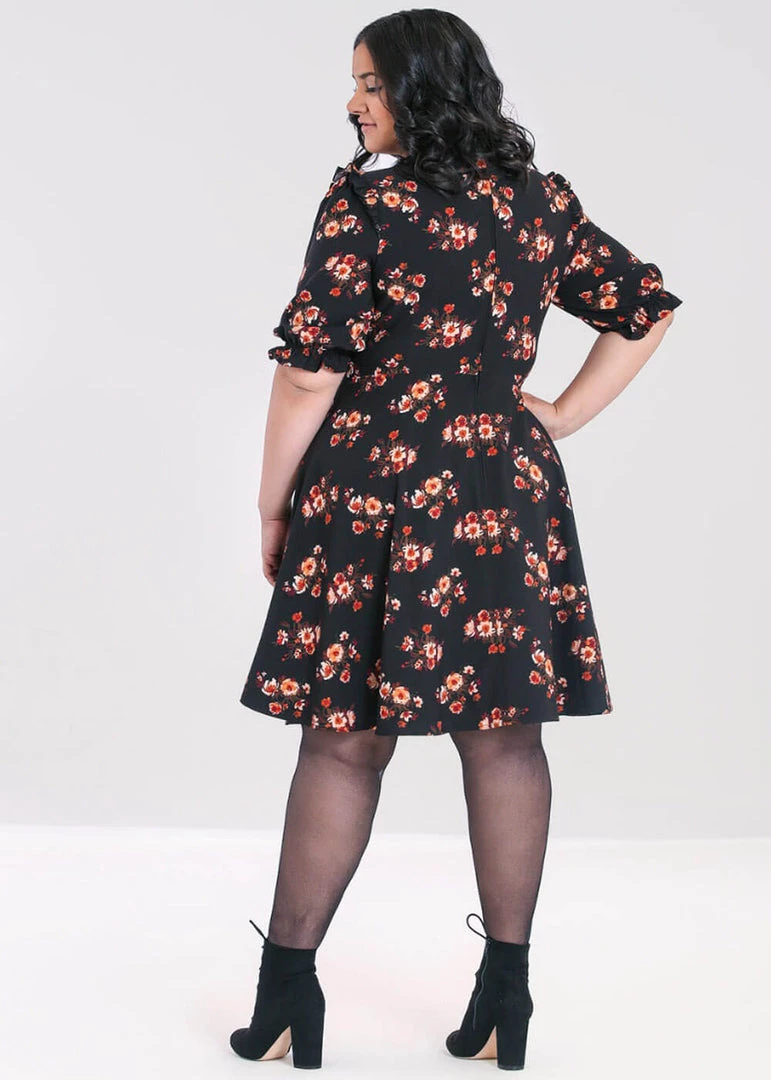 Hell Bunny Orla 40's Dress Black New In