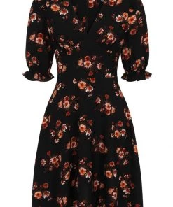 Hell Bunny Orla 40's Dress Black New In
