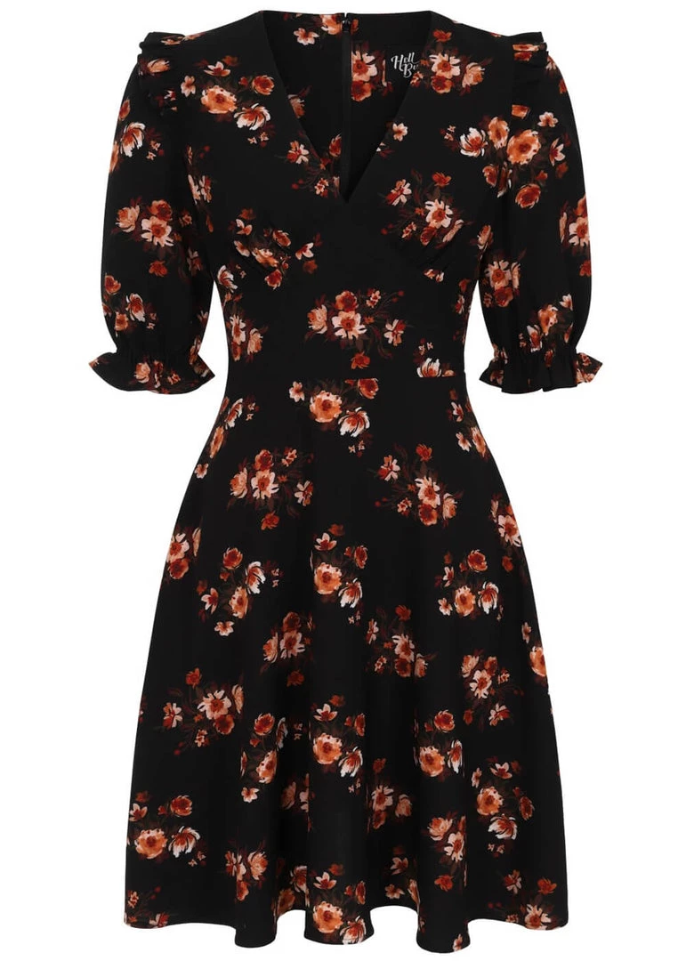 Hell Bunny Orla 40's Dress Black New In
