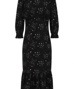 Hell Bunny Zodiac 70's Maxi Dress Black New In