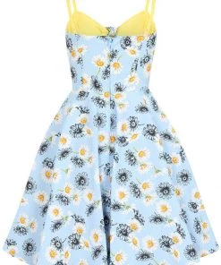 New In Hell Bunny Daisy 50's Swing Dress Blue