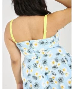 New In Hell Bunny Daisy 50's Swing Dress Blue