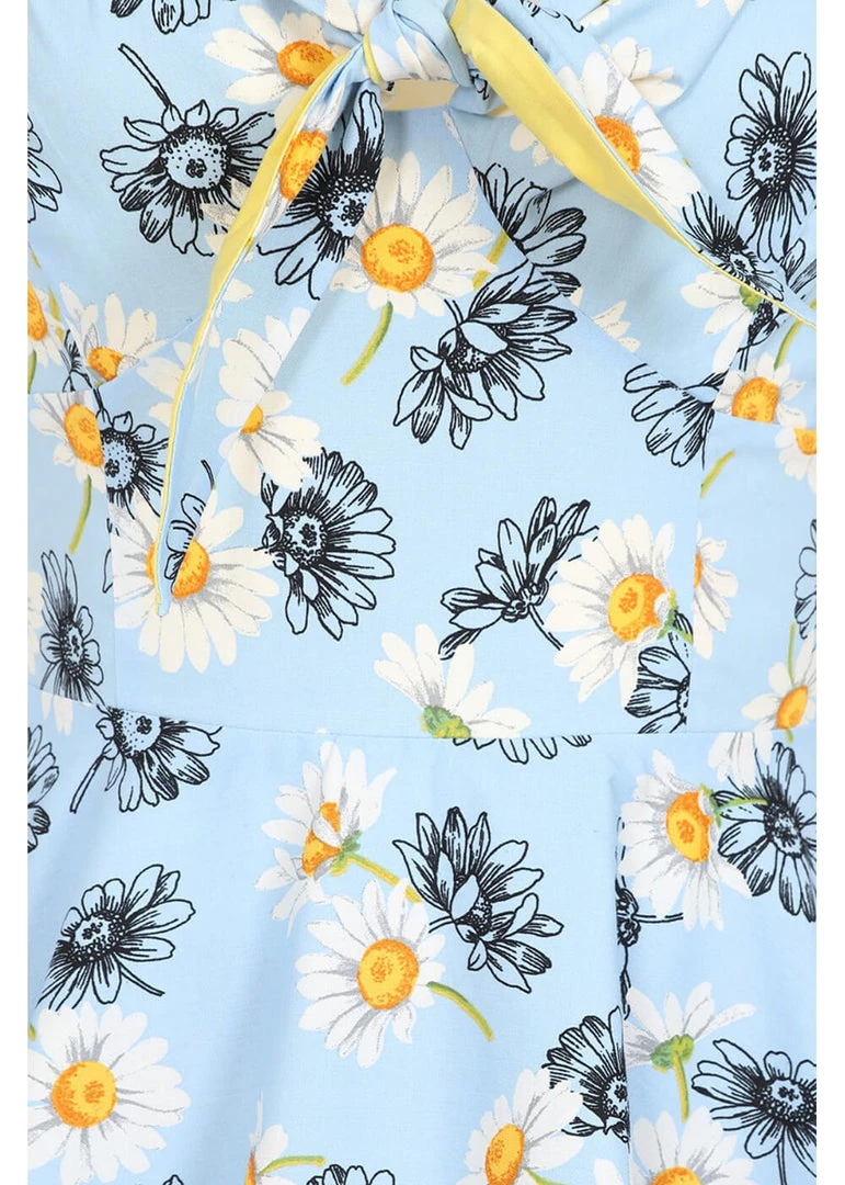 New In Hell Bunny Daisy 50's Swing Dress Blue