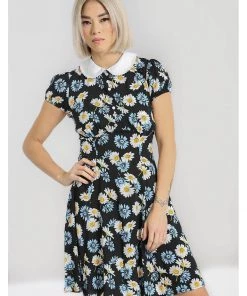 Hell Bunny Daisy 60's Mini Dress Black New In