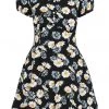 Hell Bunny Daisy 60's Mini Dress Black New In