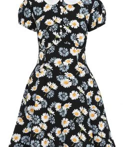 Hell Bunny Daisy 60's Mini Dress Black New In