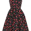 New In Hell Bunny Lollies Hearts 50's Swing Dress Black