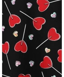 New In Hell Bunny Lollies Hearts 50's Swing Dress Black
