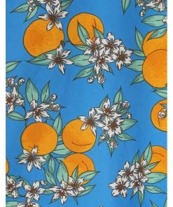 Hell Bunny Valencia Oranges 50's Swing Dress Blue
