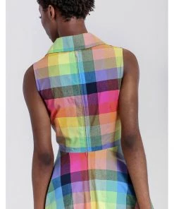 New In Hell Bunny Lucia Rainbow 50's Swing Dress Multi