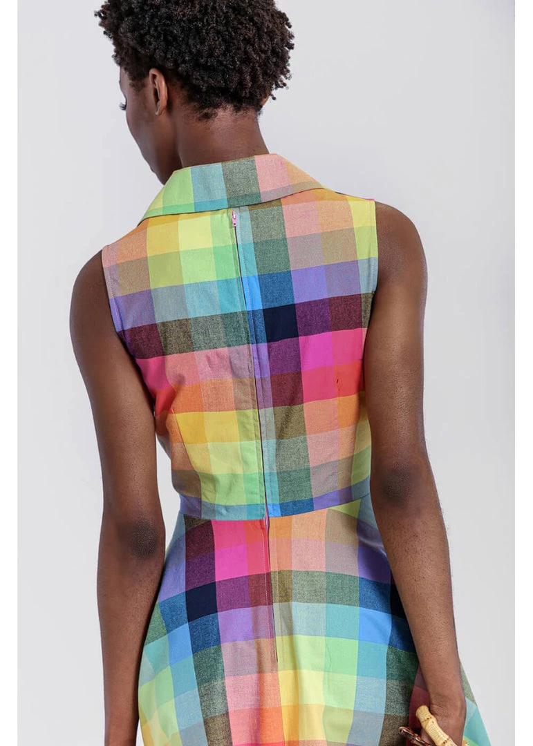 New In Hell Bunny Lucia Rainbow 50's Swing Dress Multi