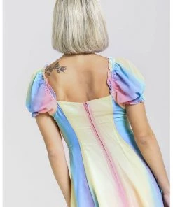 Hell Bunny Halo Rainbow 60's Mini Dress Multi