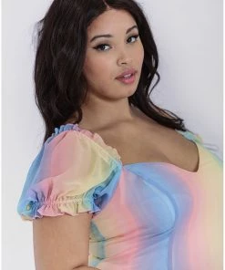 Hell Bunny Halo Rainbow 60's Mini Dress Multi