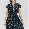 New In Hell Bunny Good Luck 40's Midi Dress Black