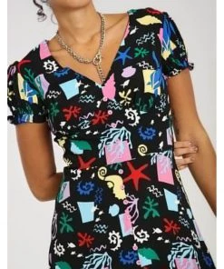 New In Hell Bunny Cora 70's Maxi Dress Black