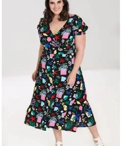 New In Hell Bunny Cora 70's Maxi Dress Black