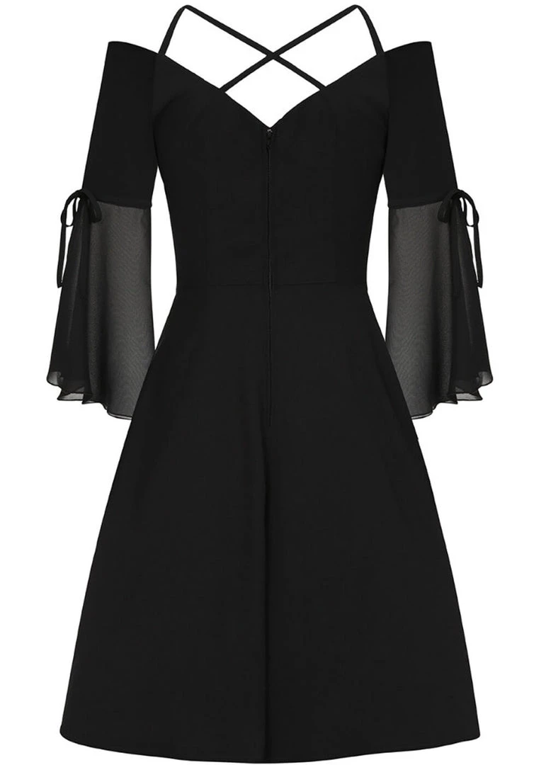 New In Hell Bunny Zelena 70's Dress Black