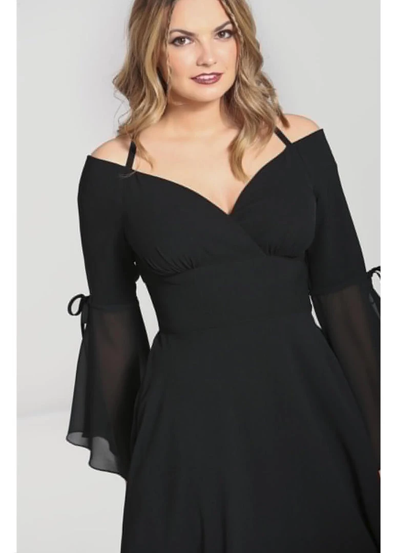 New In Hell Bunny Zelena 70's Dress Black