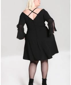 New In Hell Bunny Zelena 70's Dress Black