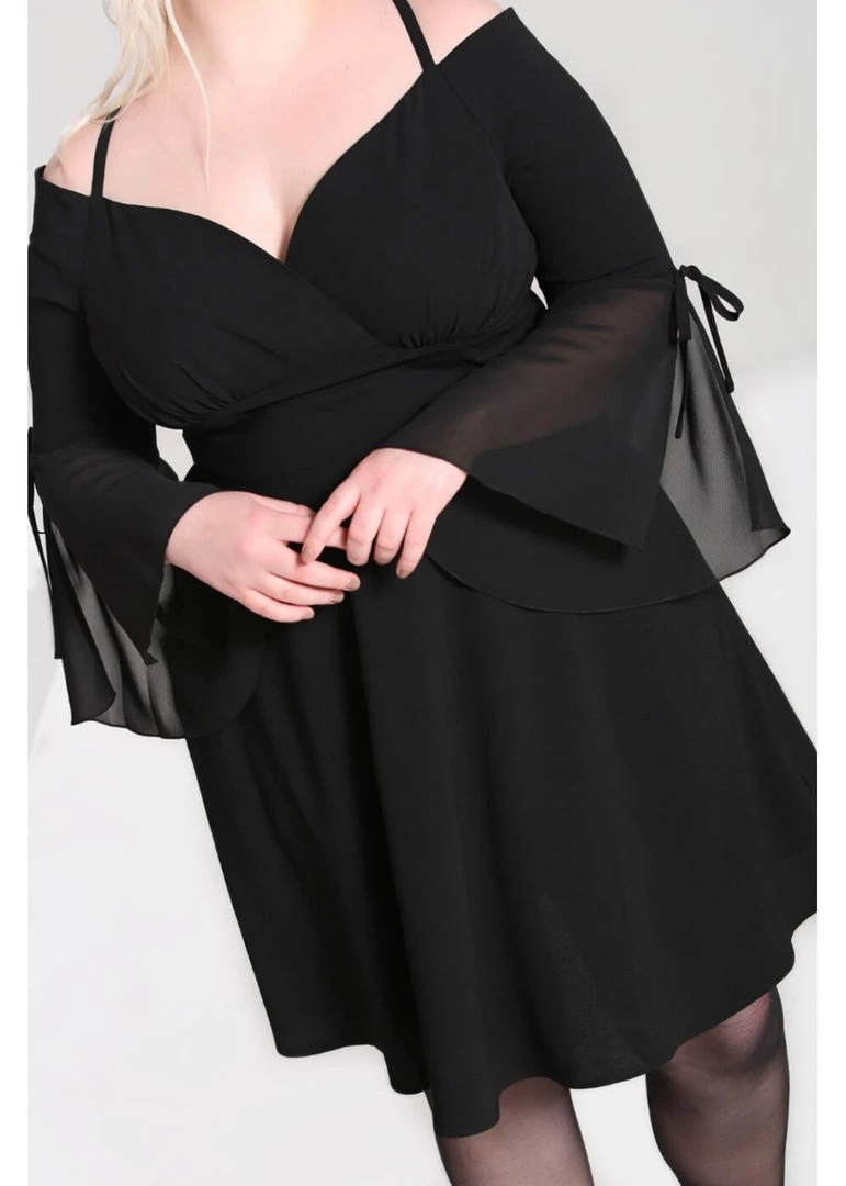 New In Hell Bunny Zelena 70's Dress Black