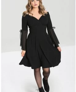 New In Hell Bunny Zelena 70's Dress Black