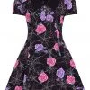 New In Hell Bunny Eloise Spiderweb 60's Mini Dress Black