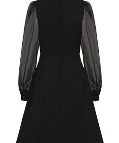 New In Hell Bunny Tallulah Snake Moon 40's Mid Dress Black