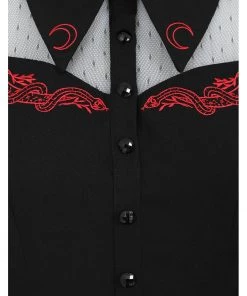 New In Hell Bunny Tallulah Snake Moon 40's Mid Dress Black