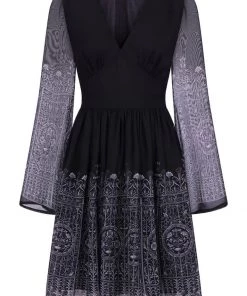New In Hell Bunny Secret Gate 40's Dress Black