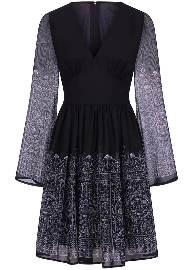 New In Hell Bunny Secret Gate 40's Dress Black