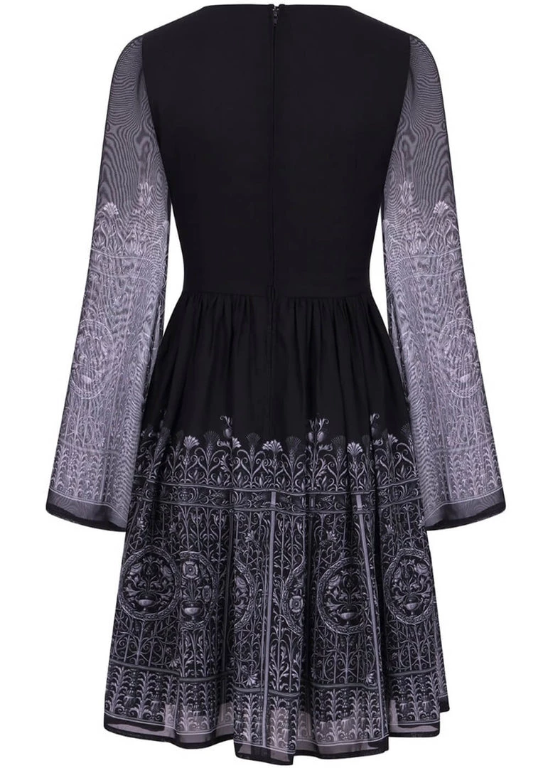 New In Hell Bunny Secret Gate 40's Dress Black