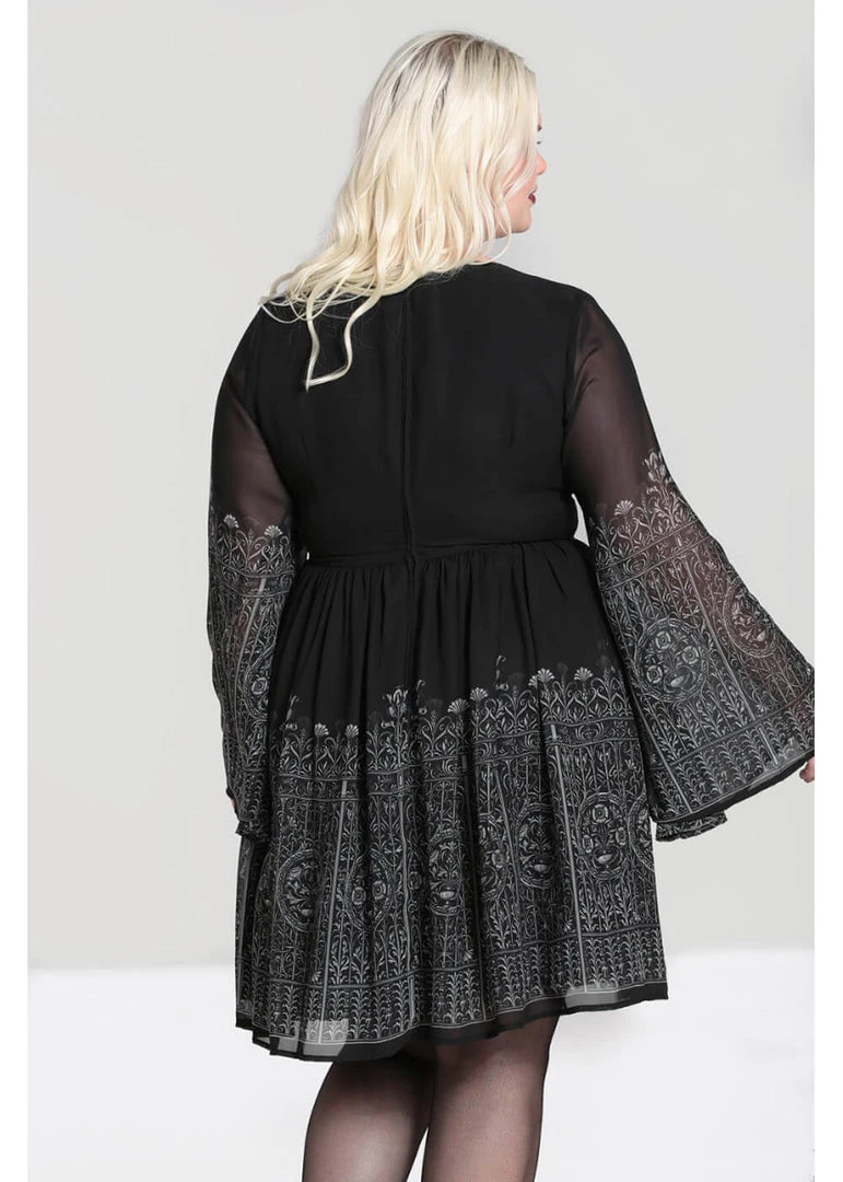 New In Hell Bunny Secret Gate 40's Dress Black