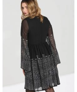 New In Hell Bunny Secret Gate 40's Dress Black