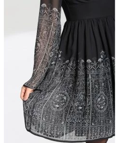 New In Hell Bunny Secret Gate 40's Dress Black