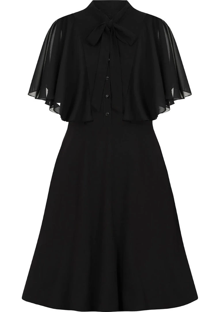 Hell Bunny Isabelle 70's Dress Black