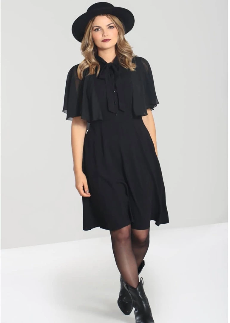 Hell Bunny Isabelle 70's Dress Black