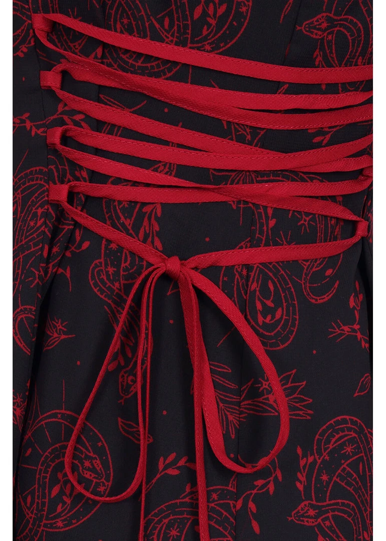 Hell Bunny Clarice Snake 60's Mini Dress Black New In