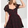 Hell Bunny Clarice Snake 60's Mini Dress Black New In