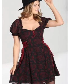 Hell Bunny Clarice Snake 60's Mini Dress Black New In