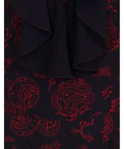 Hell Bunny Clarice Snake 70's Maxi Dress Black New In