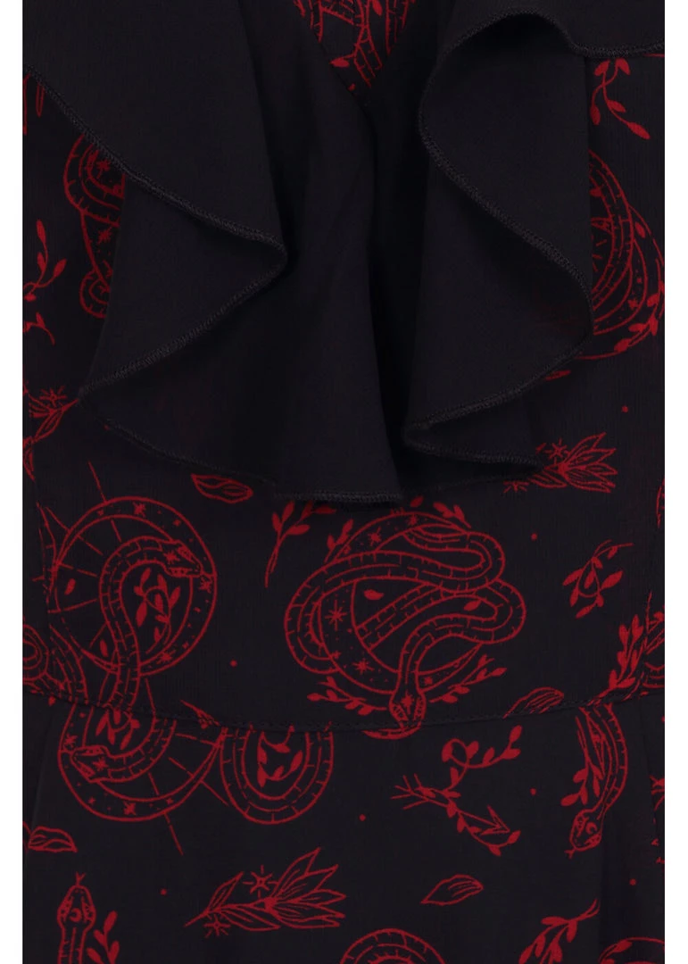 Hell Bunny Clarice Snake 70's Maxi Dress Black New In