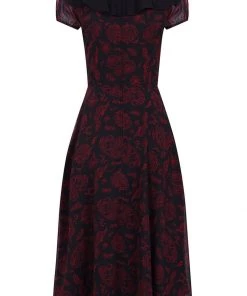 Hell Bunny Clarice Snake 70's Maxi Dress Black New In