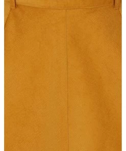 New In Hell Bunny Jefferson Corduroy 70's Swing Skirt Mustard