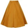 New In Hell Bunny Jefferson Corduroy 70's Swing Skirt Mustard