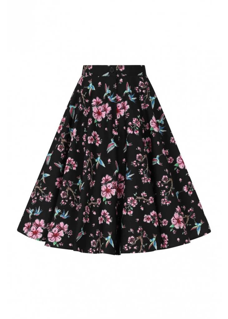 Hell Bunny Madison Hummingbird 50's Swing Skirt Black