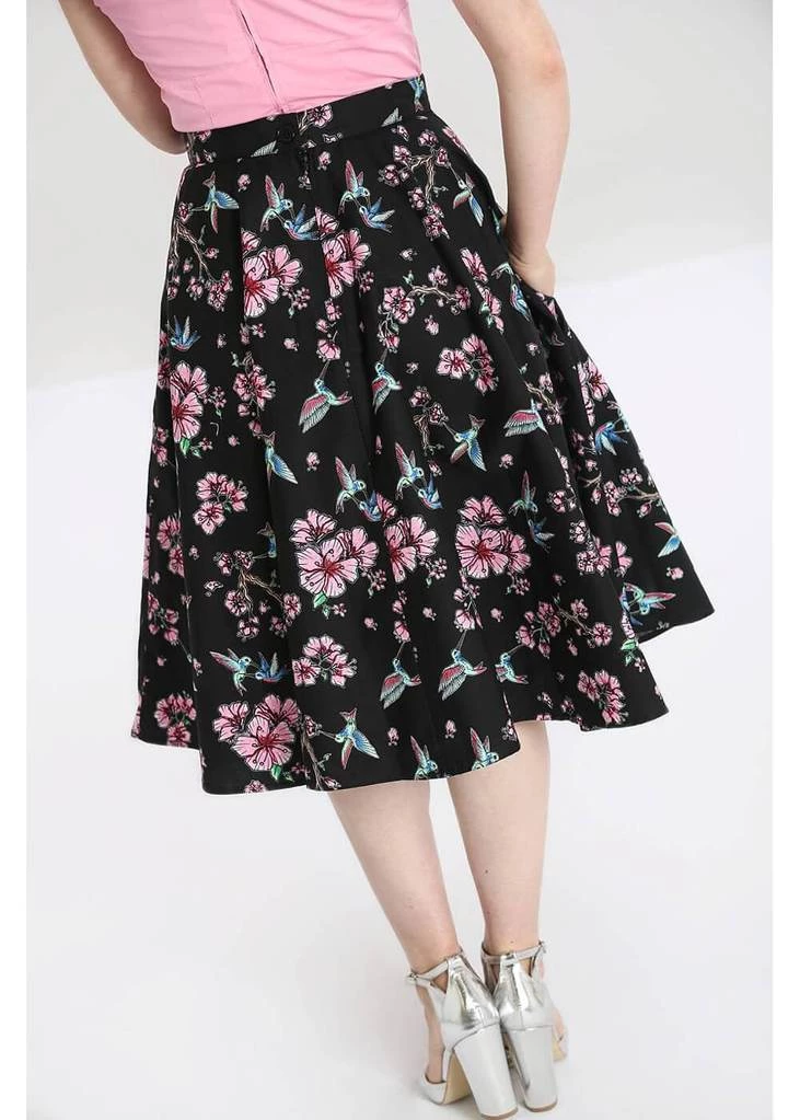 Hell Bunny Madison Hummingbird 50's Swing Skirt Black