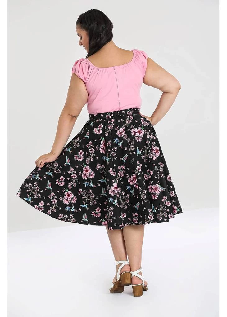 Hell Bunny Madison Hummingbird 50's Swing Skirt Black