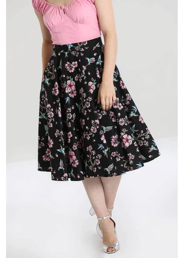 Hell Bunny Madison Hummingbird 50's Swing Skirt Black