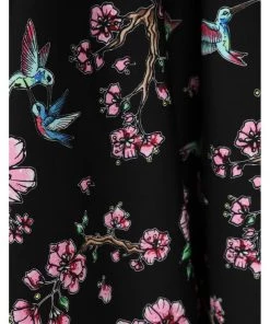 Hell Bunny Madison Hummingbird 50's Swing Skirt Black